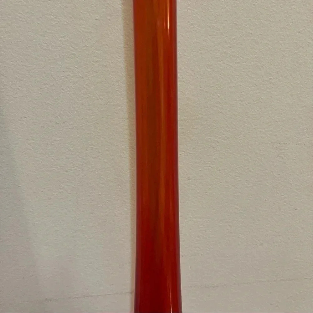 Vilniaus Stiklo Studija Art Glass Tall Vase Lithuania EUC Gorgeous Red Orange - Picture 3 of 9